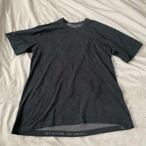 Lululemon XL Short Sleeve T Shirt Heather blue navy Time To Get Dirty